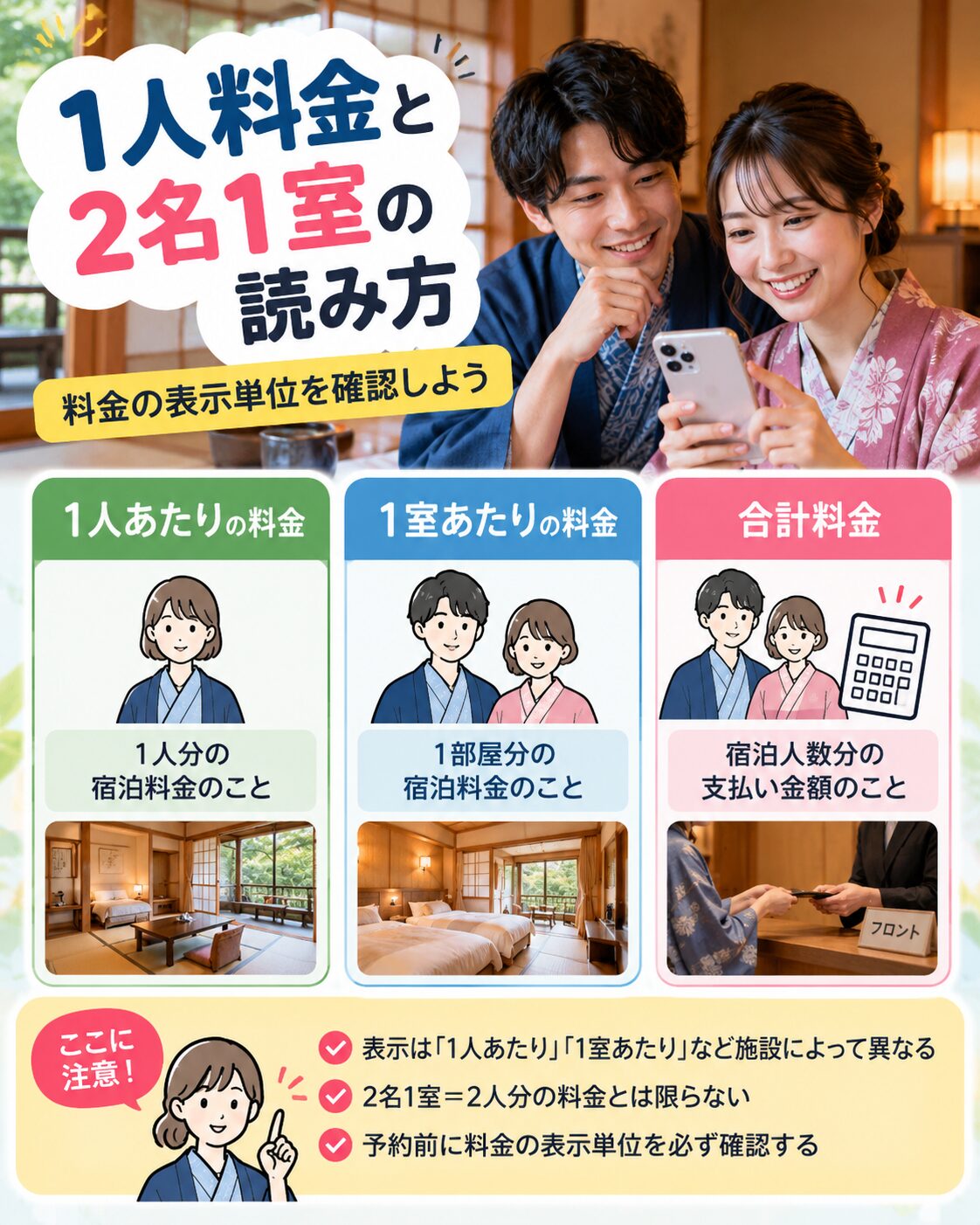 1人料金と2名1室の読み方