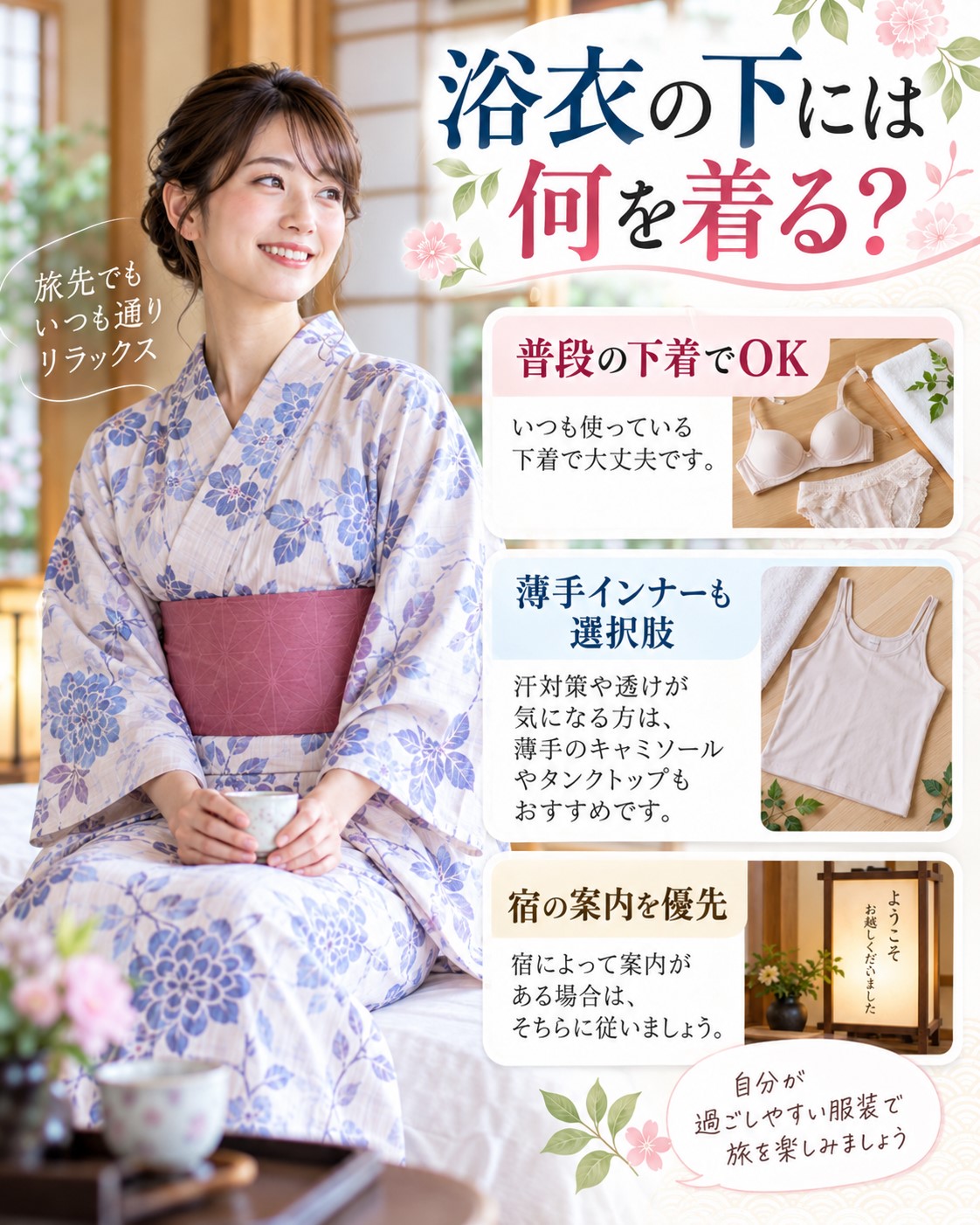 浴衣の下には何を着る?