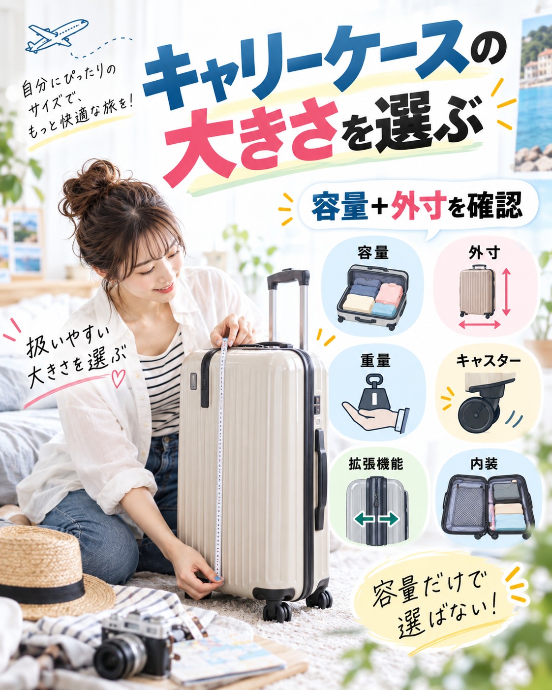 キャリーケースの大きさを選ぶ