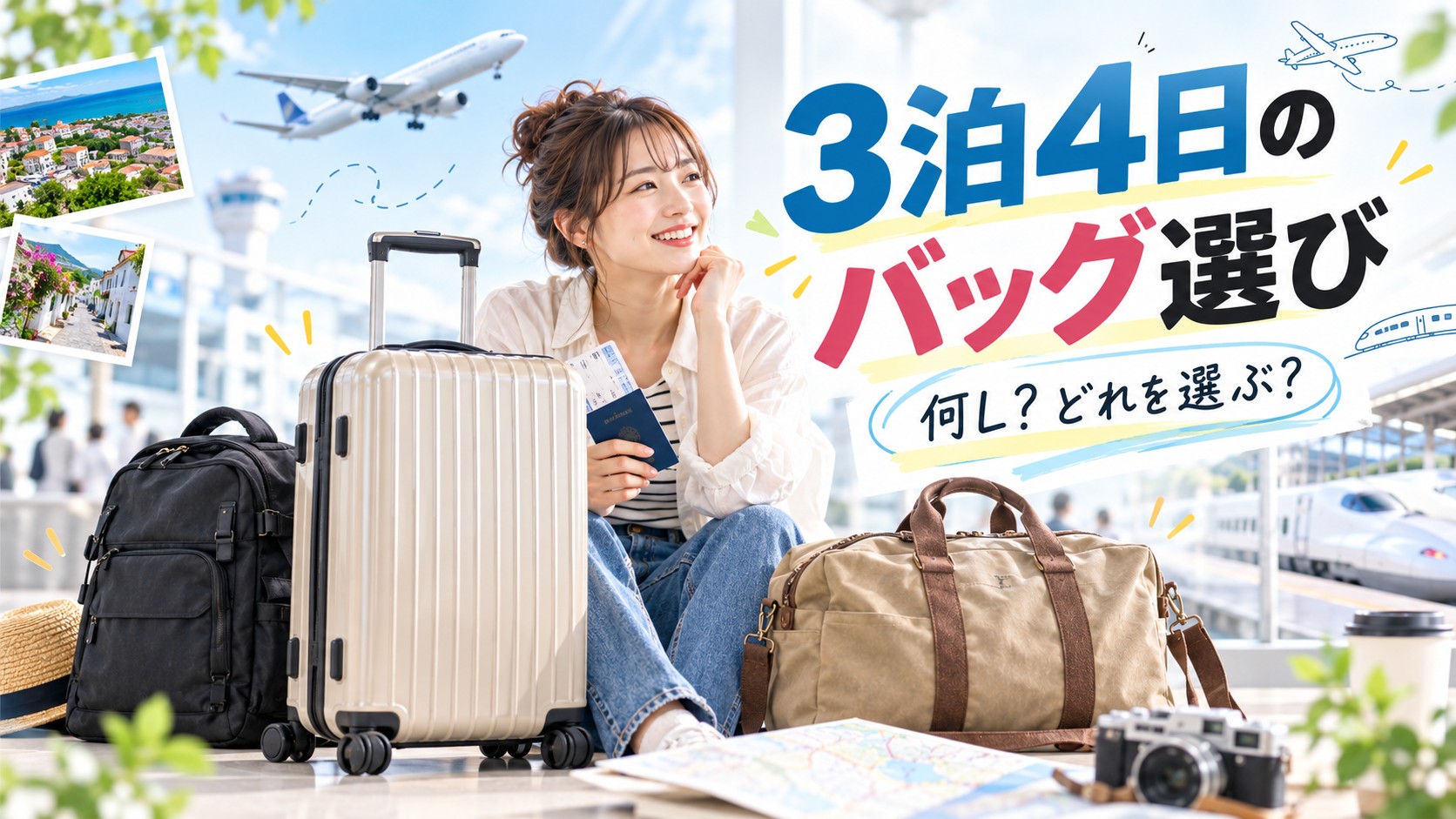 3泊4日のキャリーケース・スーツケース・リュック｜何Lが目安？