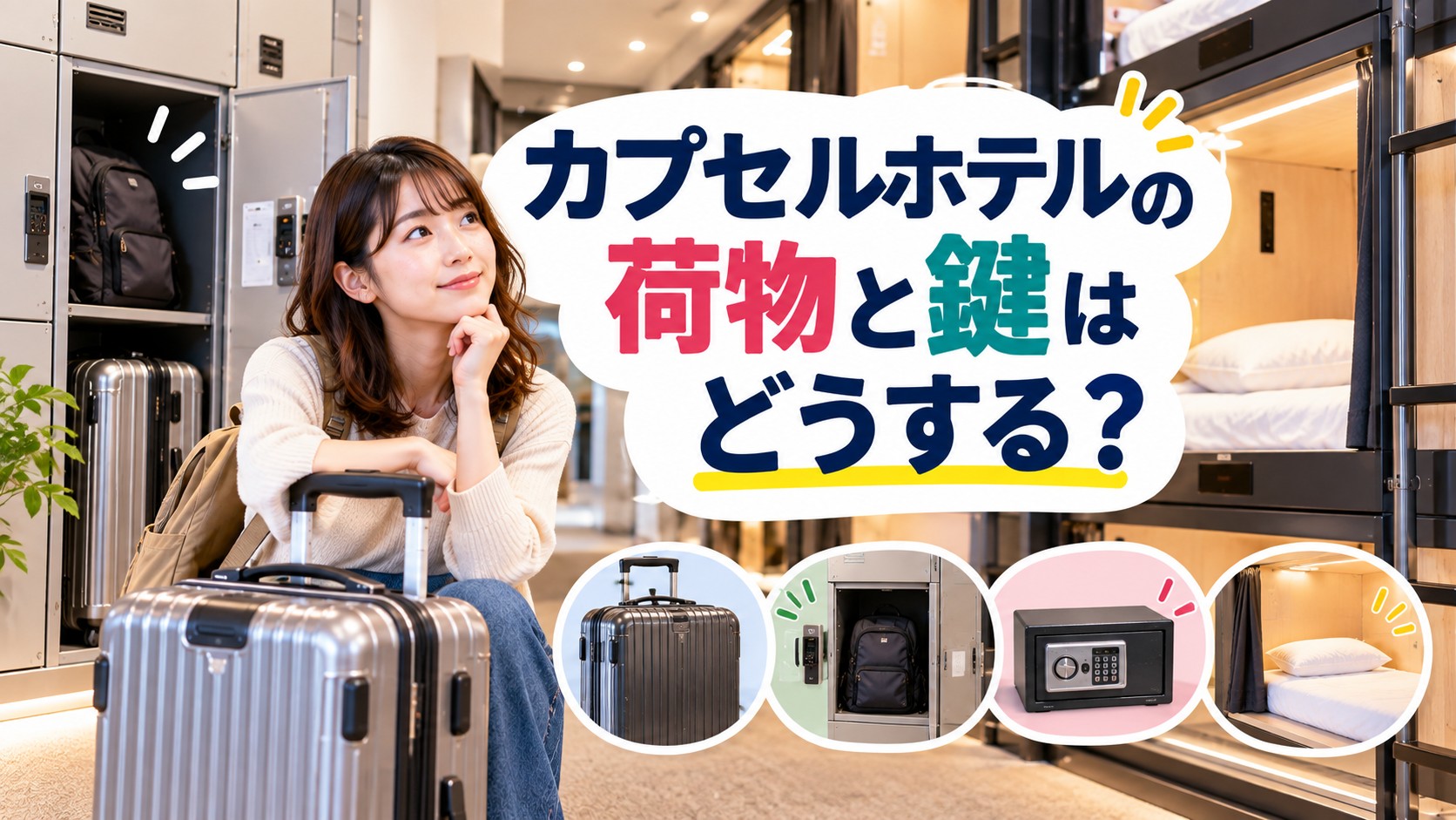 カプセルホテルの荷物はどうする？鍵・ロッカー・盗難対策を解説