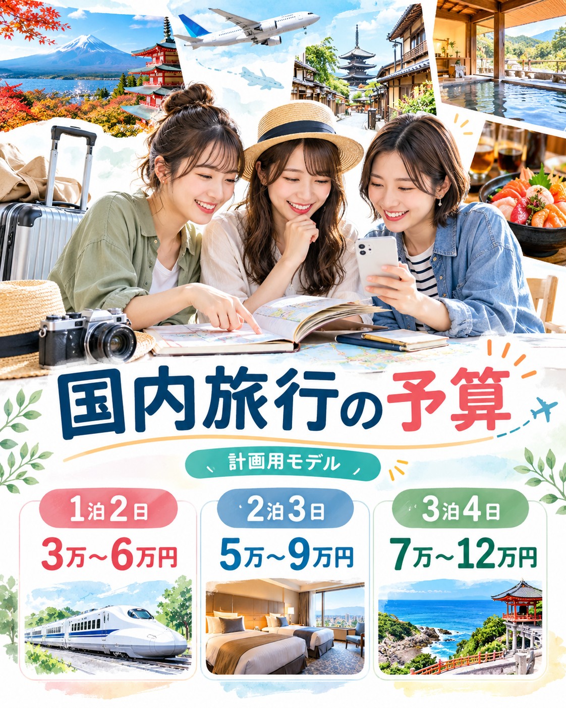 国内旅行の予算|1泊2日・2泊3日・3泊4日