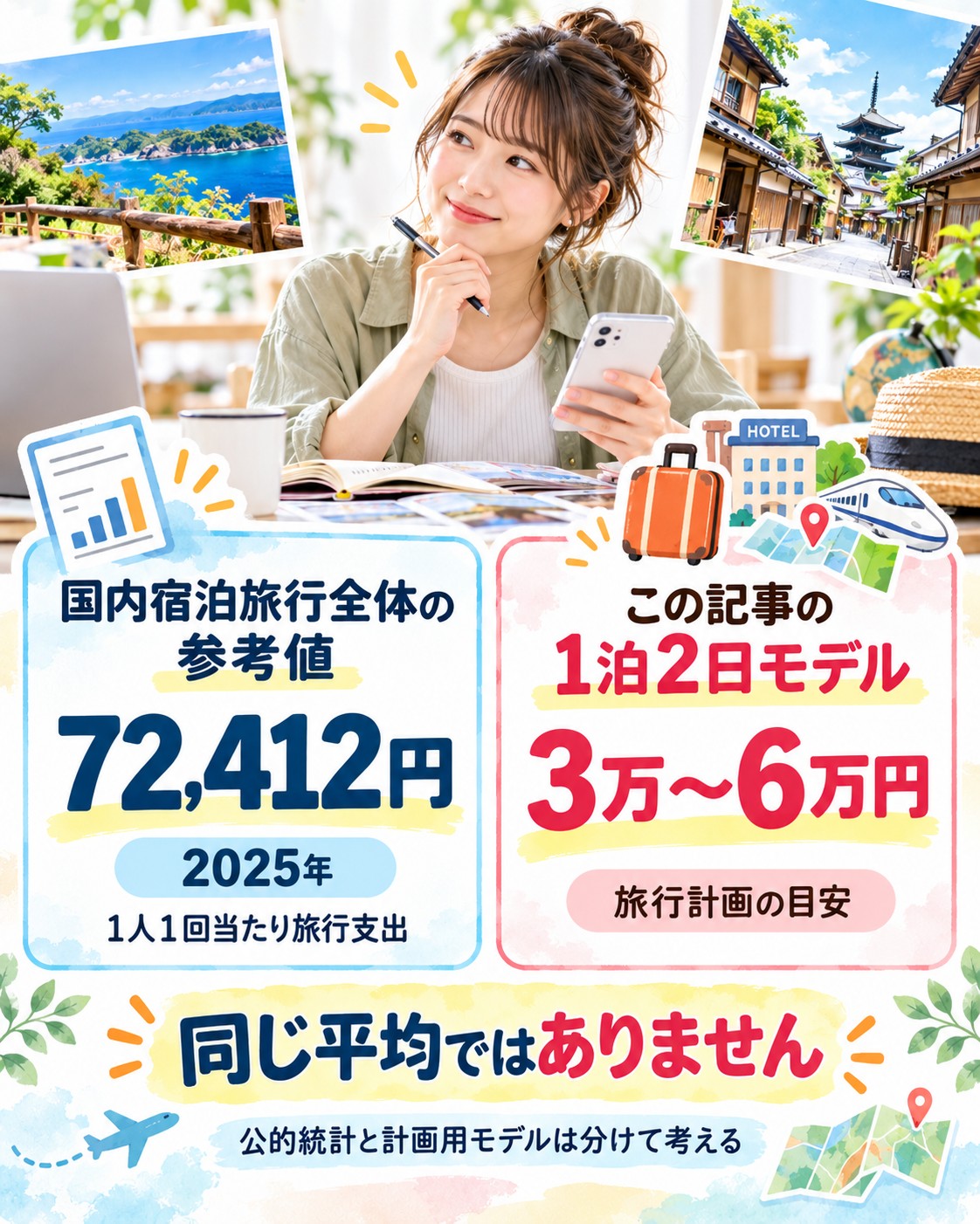 1泊2日の平均予算の見方