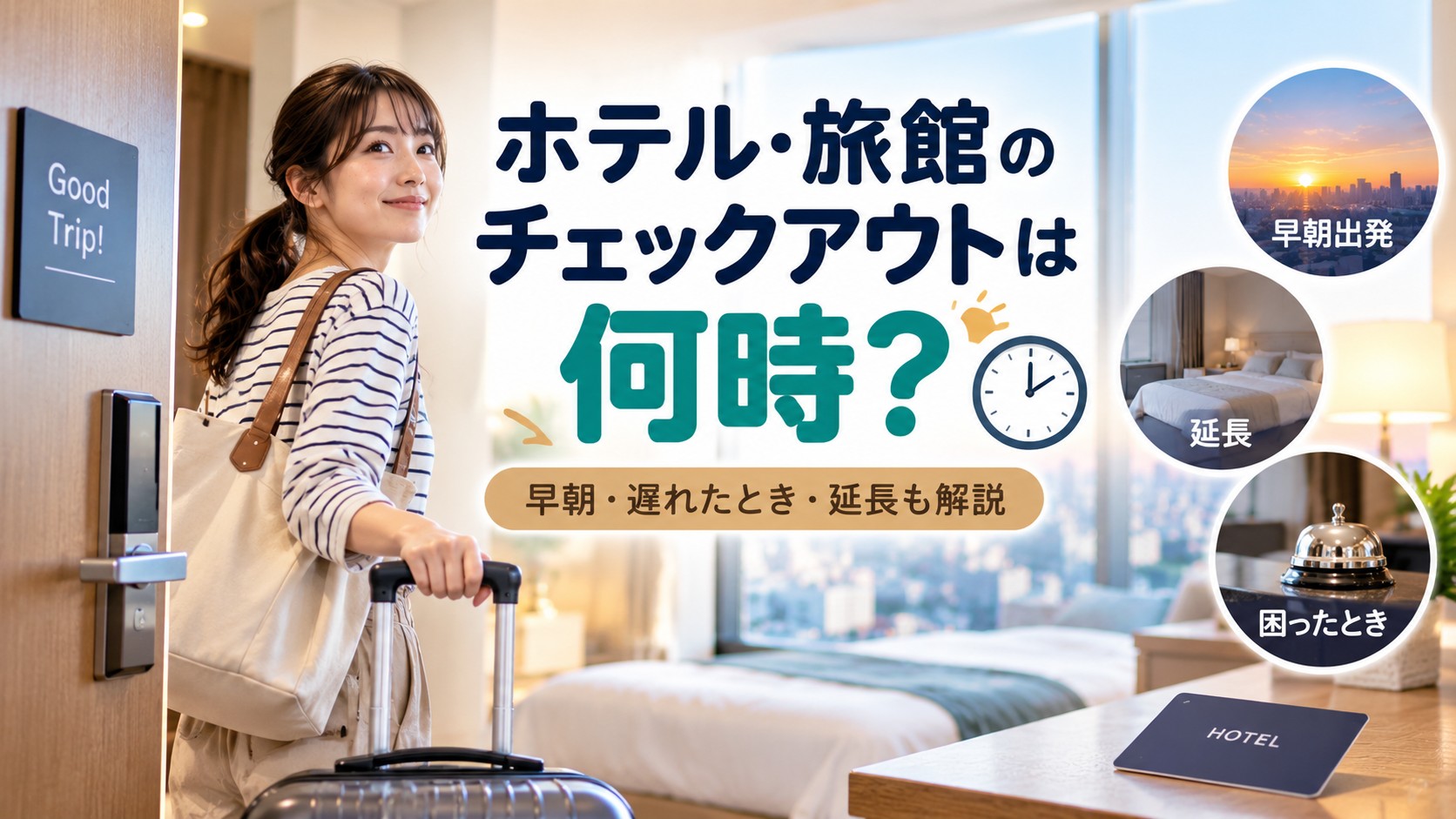 ホテル・旅館のチェックアウトは何時？時間の目安と早朝・延長