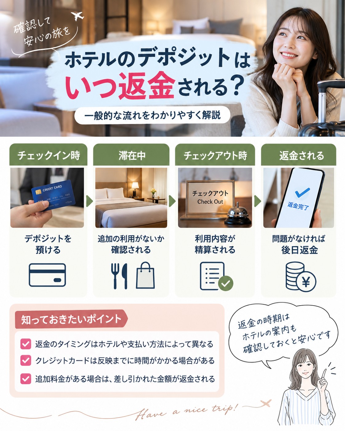 デポジットはいつ返金される?