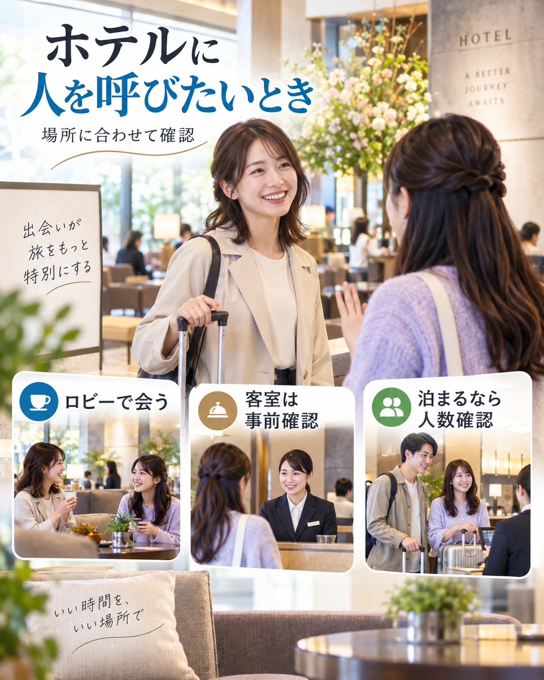 ホテルに人を呼びたいときの対応