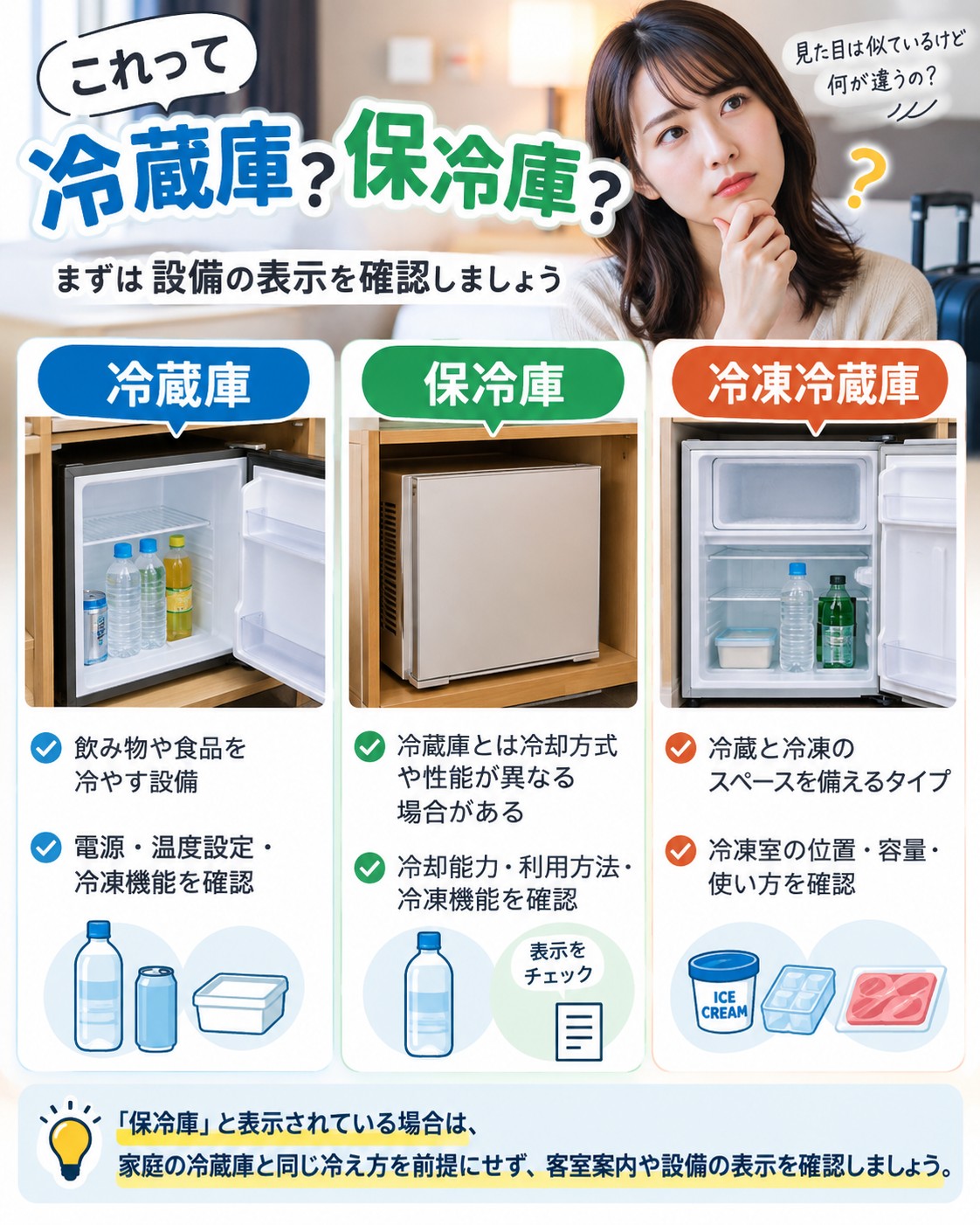 冷蔵庫か保冷庫かを確認
