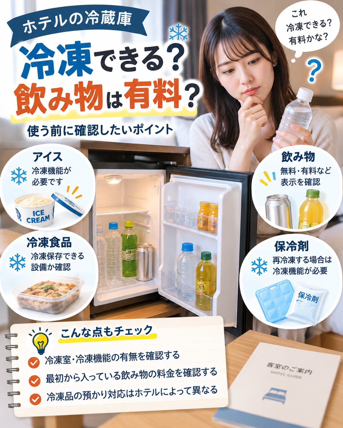 ホテル冷蔵庫の冷凍・飲み物の注意点