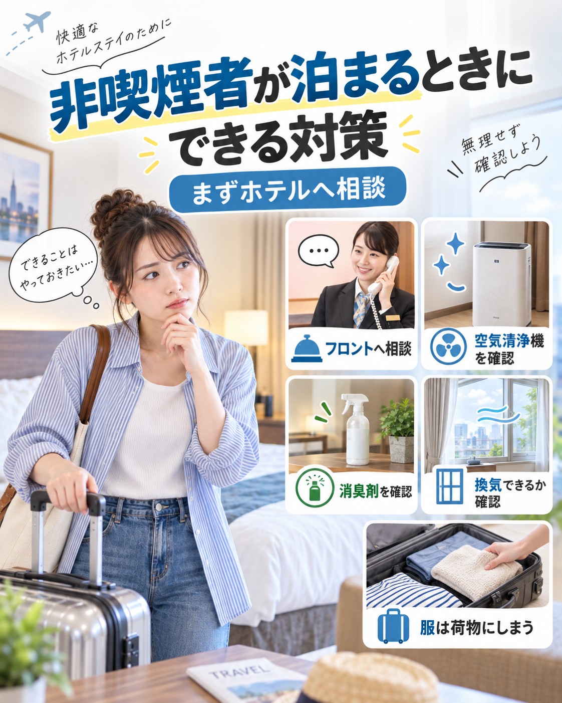 非喫煙者が泊まるときにできる対策