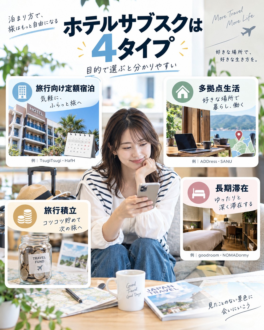 ホテルサブスクは4タイプに分かれる