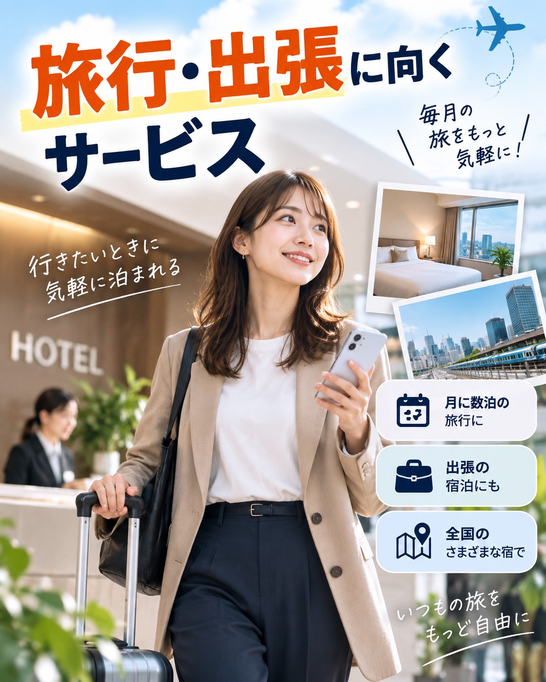 旅行や出張に向くサービス