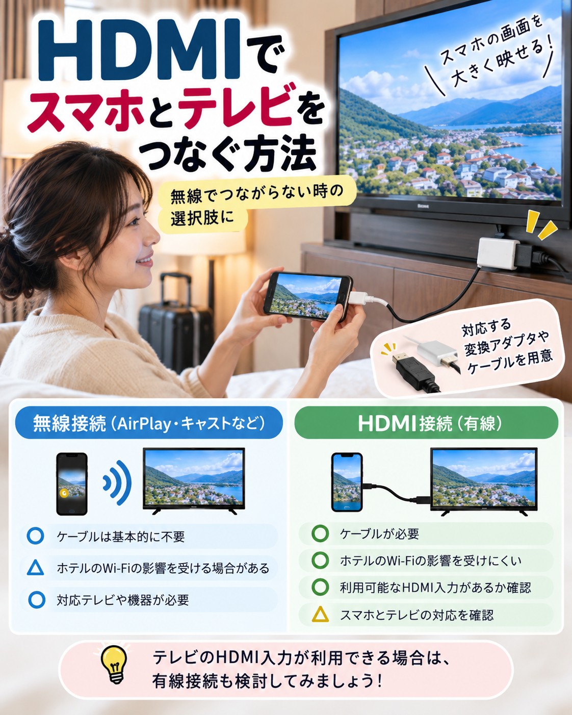HDMIでスマホとテレビをつなぐ方法