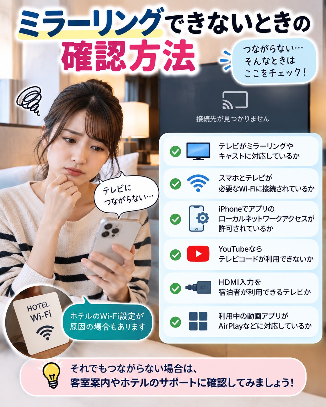 ミラーリングできないときの確認方法