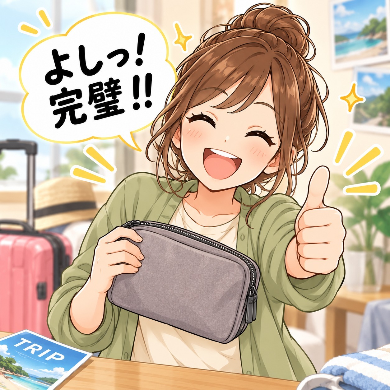 旅乃ちゃんの旅行あるある第11話「詰め替えたけど、どっち?」の3コマ目