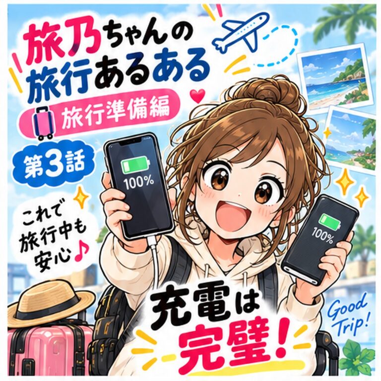 【旅乃ちゃんの旅行あるある】第3話「充電は完璧！」