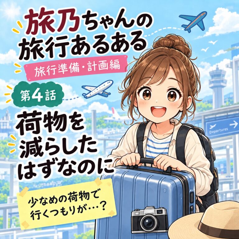 【旅乃ちゃんの旅行あるある】第4話「荷物を減らしたはずなのに」