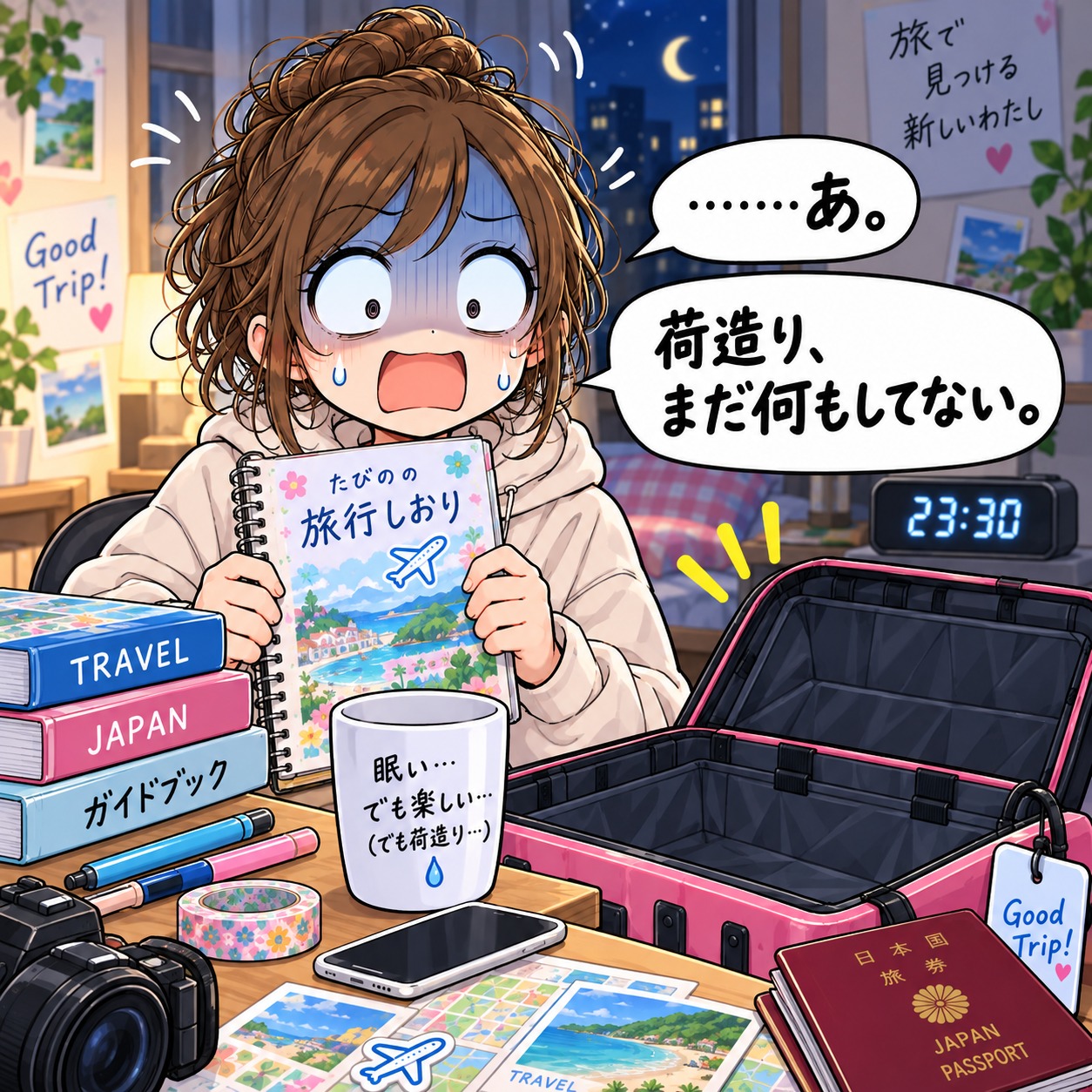 旅乃ちゃんの旅行あるある第8話「しおり、作り込みすぎ」の4コマ目