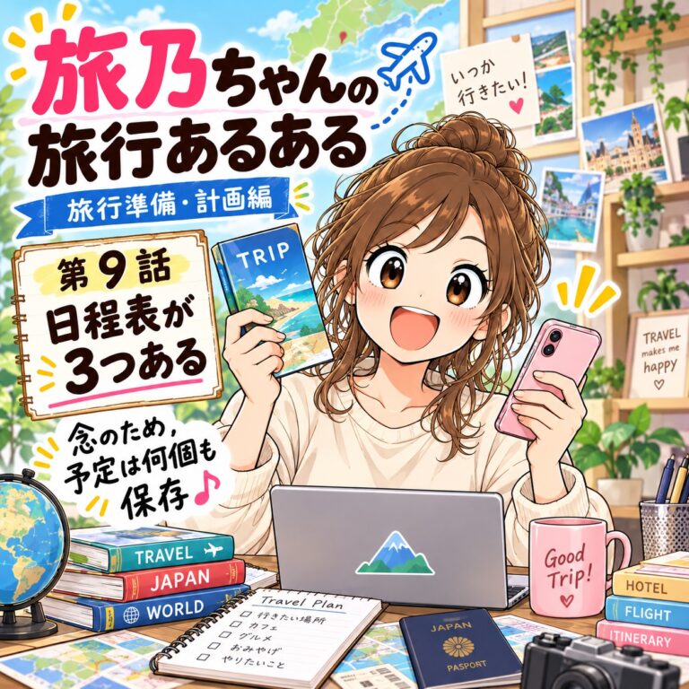 【旅乃ちゃんの旅行あるある】第9話「日程表が3つある」