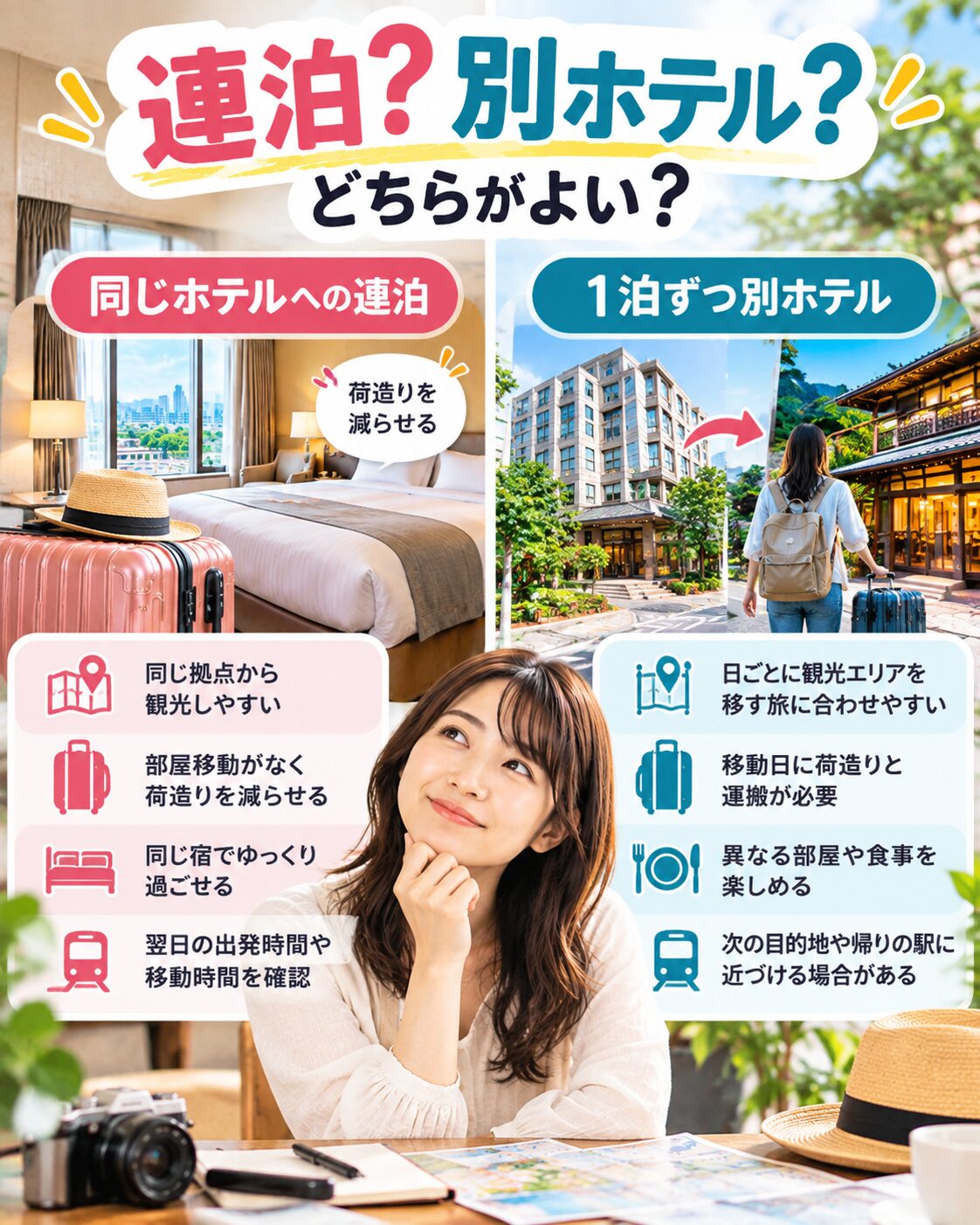 同じホテルへの連泊とどちらがよい?