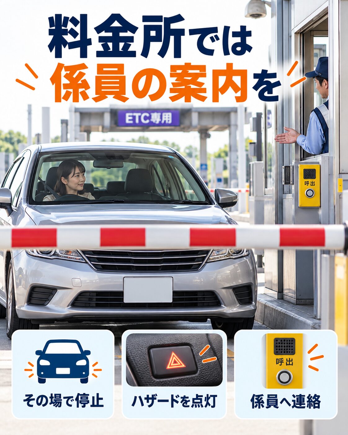 料金所で読み込まないときは安全を最優先