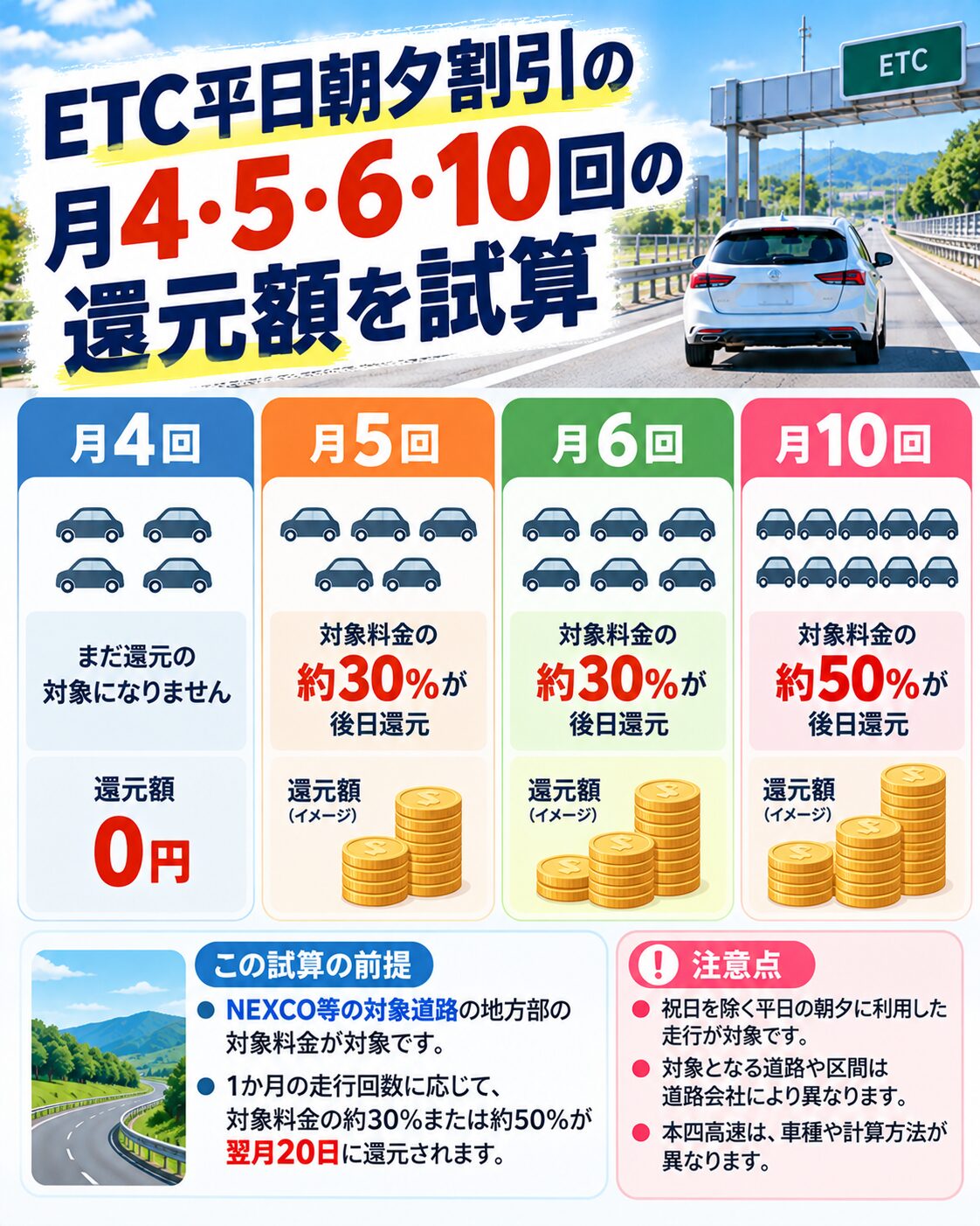 月4・5・6・10回の還元額を試算