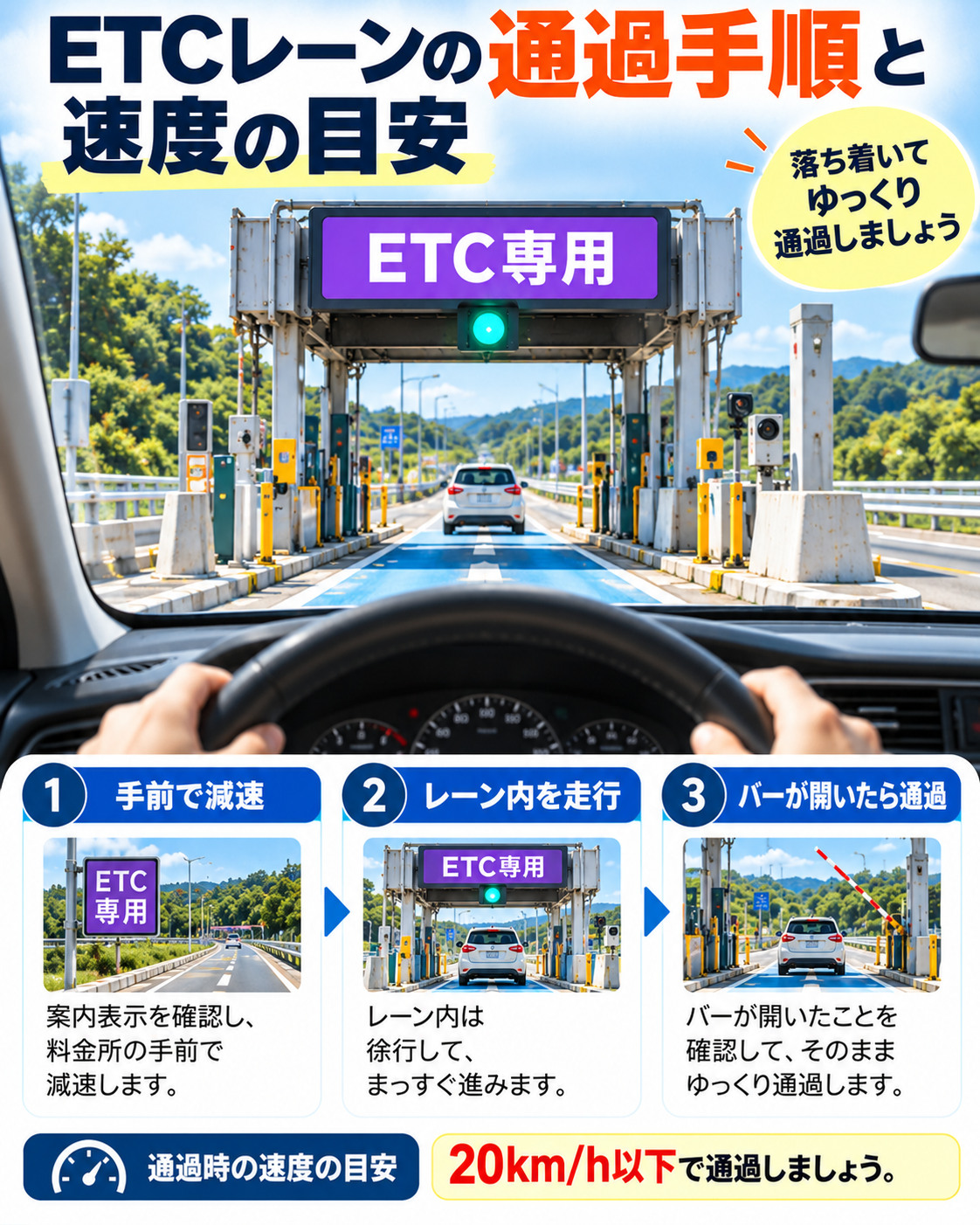 ETCレーンの通過手順と速度｜入口から出口まで