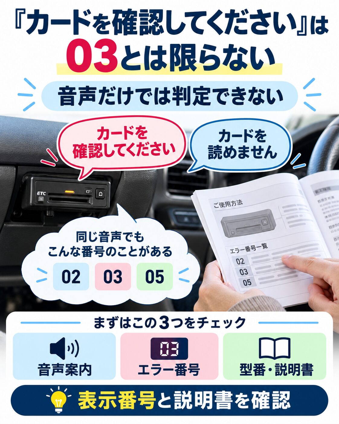 「カードを確認してください」は03とは限らない