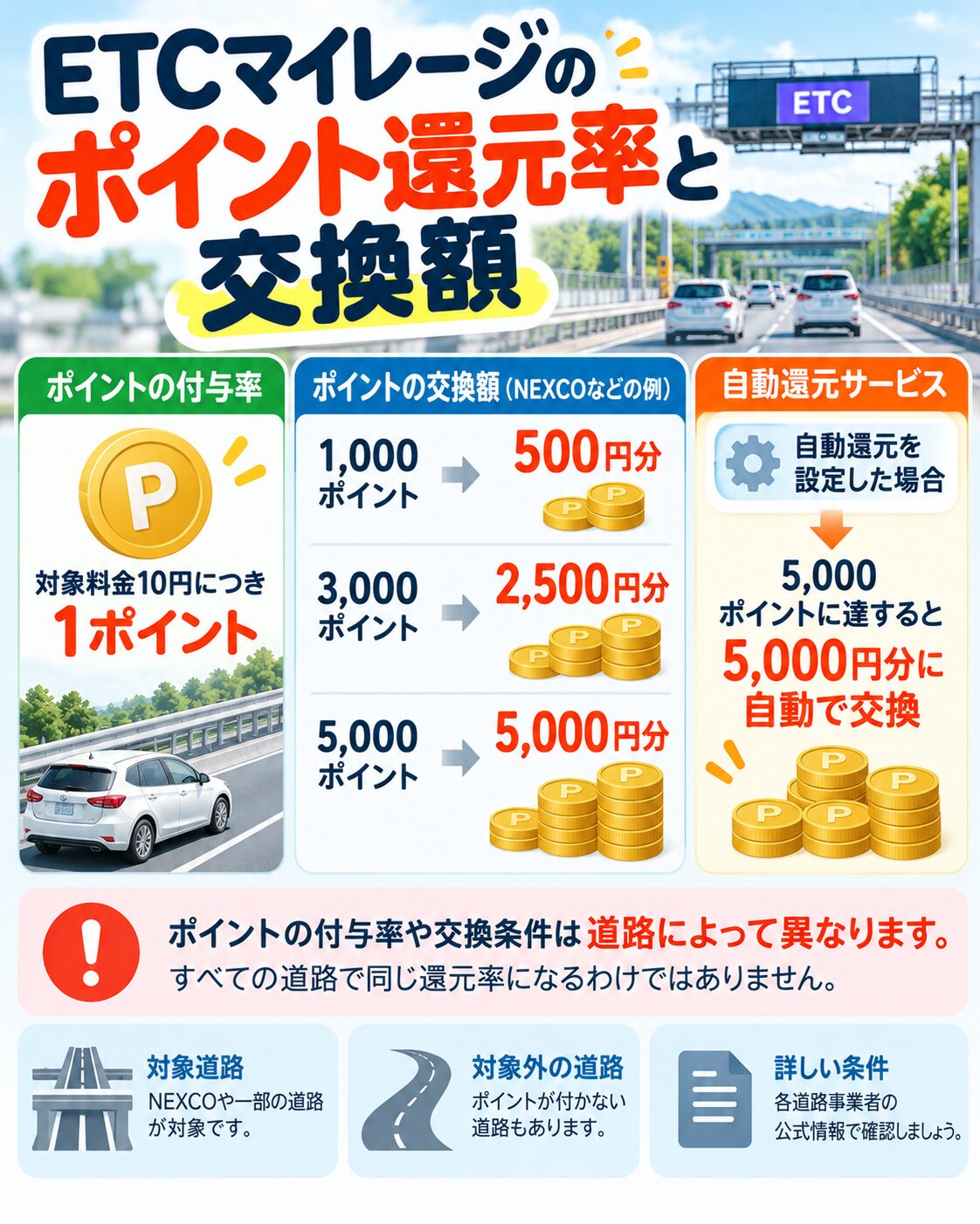 ETCポイント還元率と交換額