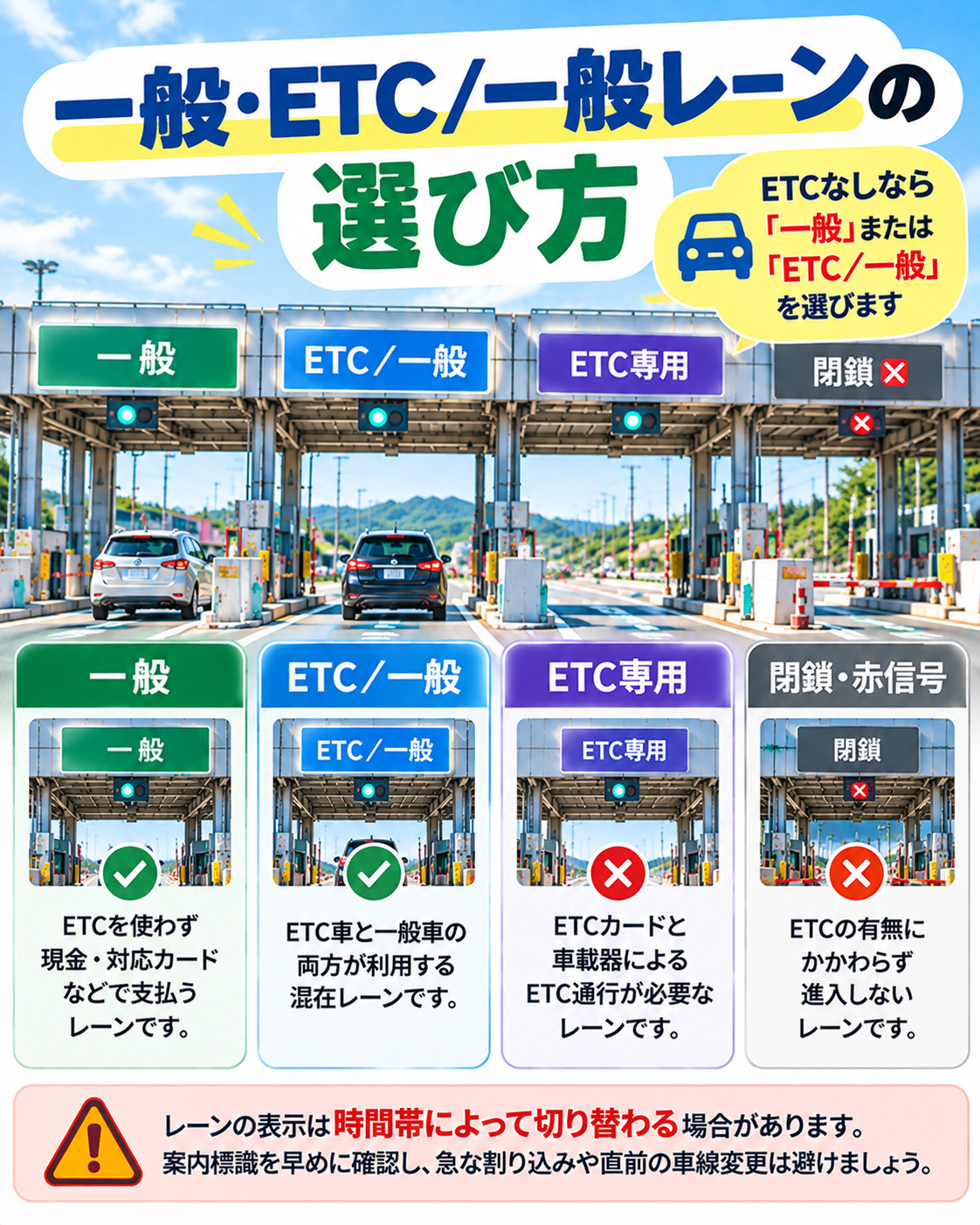 一般・ETC/一般レーンの選び方