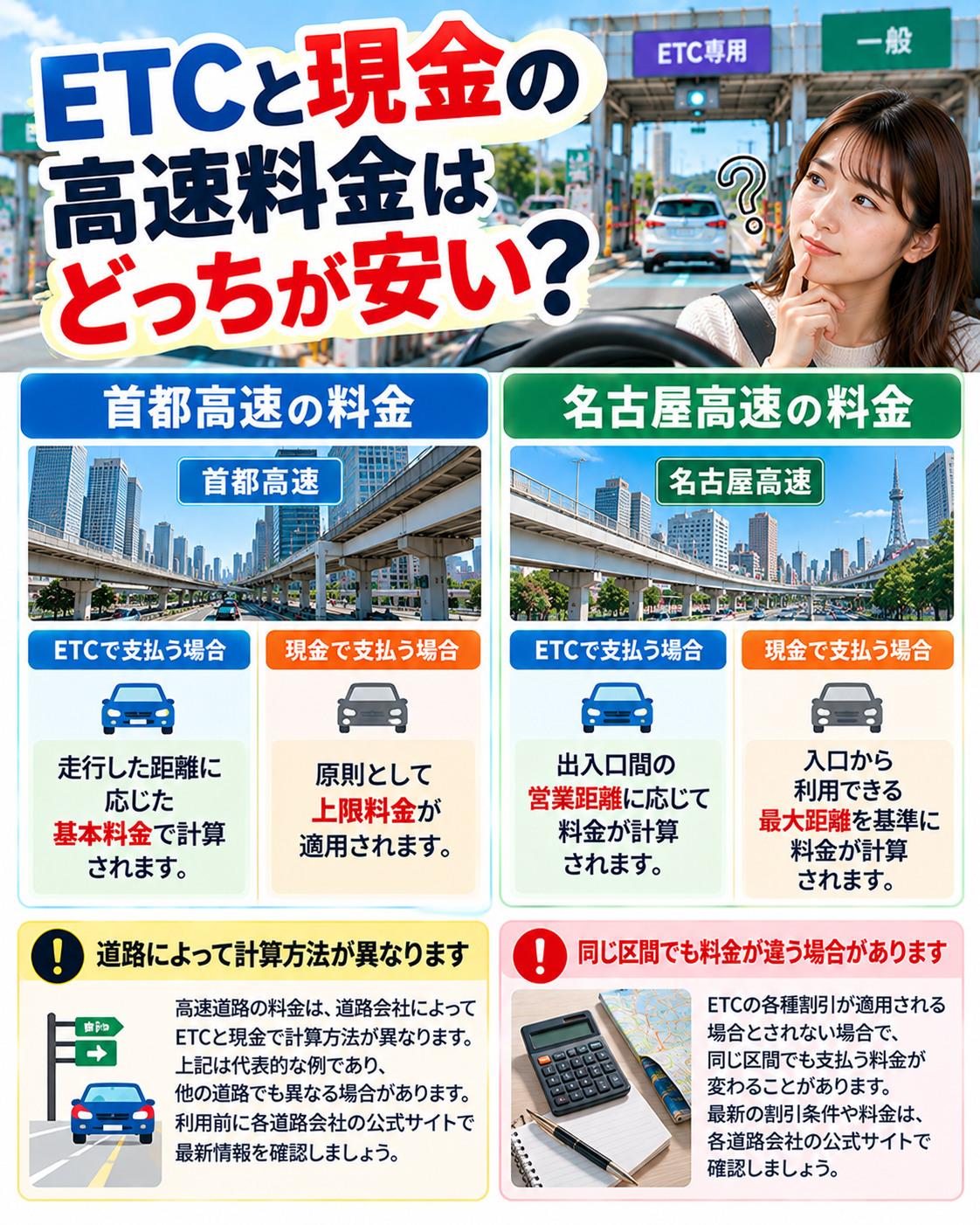 ETCと現金の高速料金はどっちが安い?