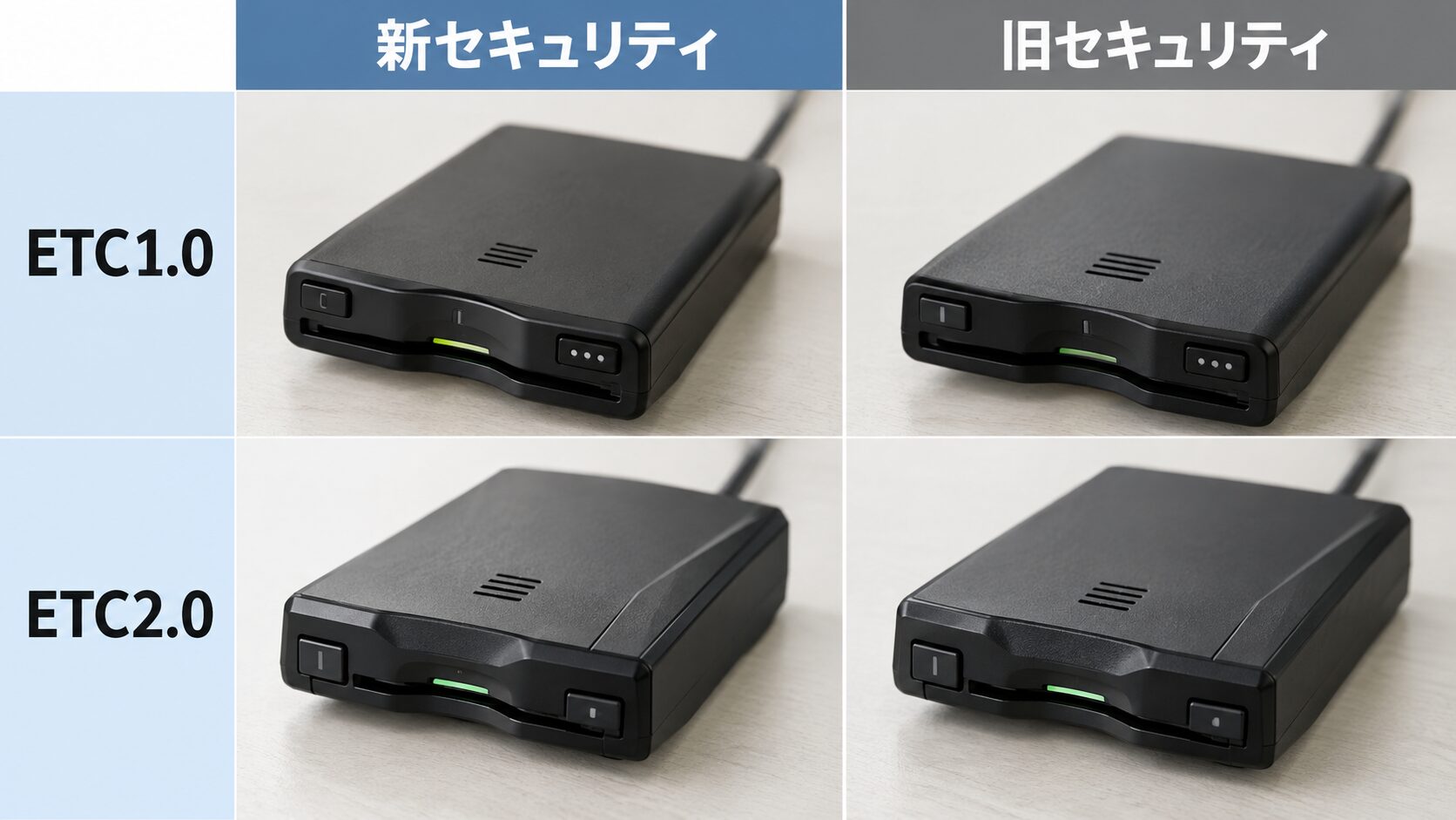 ETC1.0・ETC2.0と新旧セキュリティ規格は別の区分