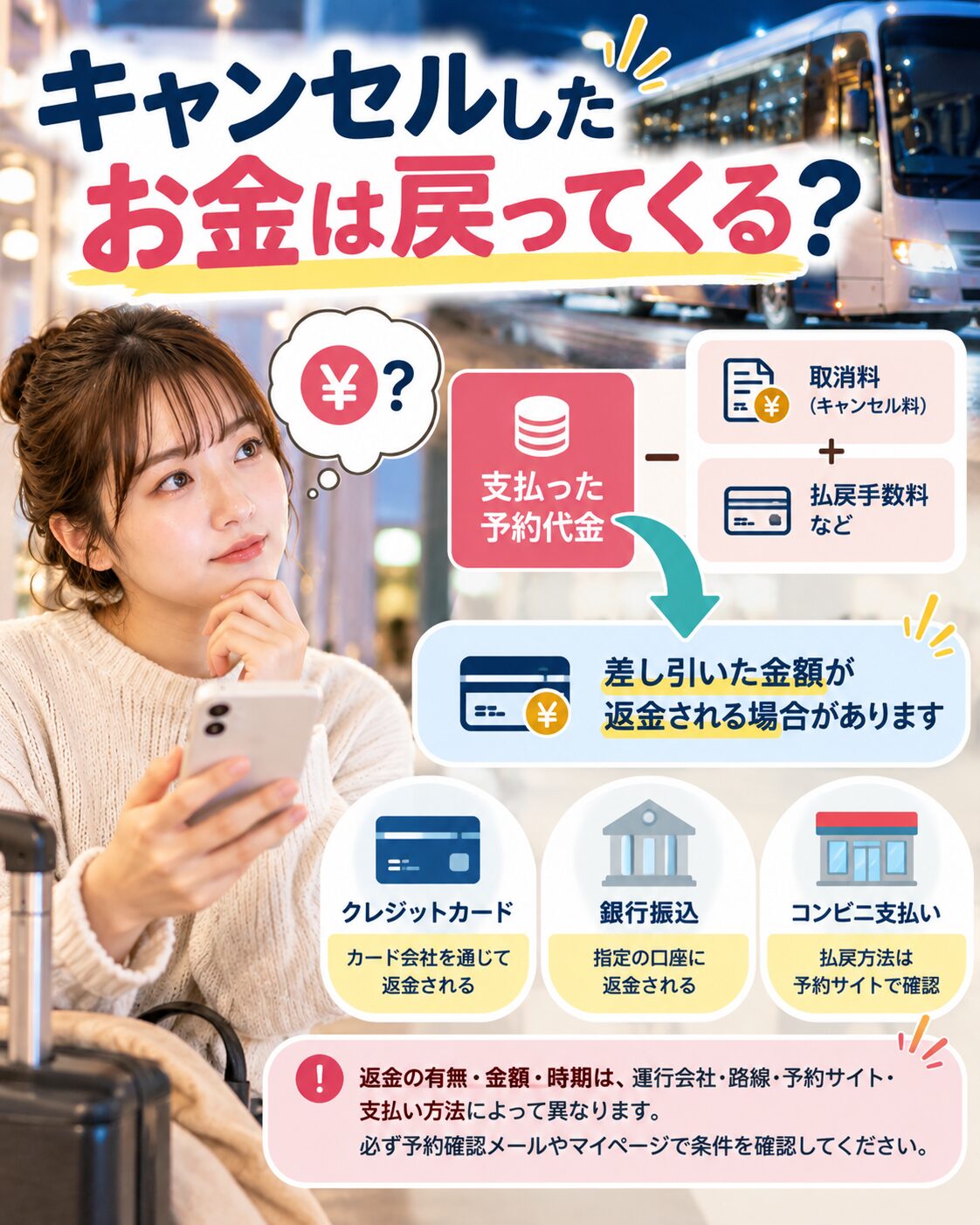 キャンセルしたお金は戻ってくる?