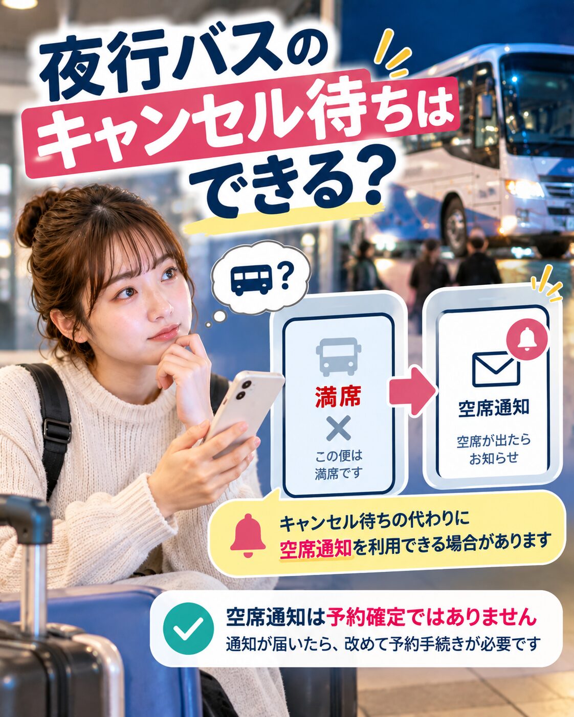 夜行バスのキャンセル待ちはできる?