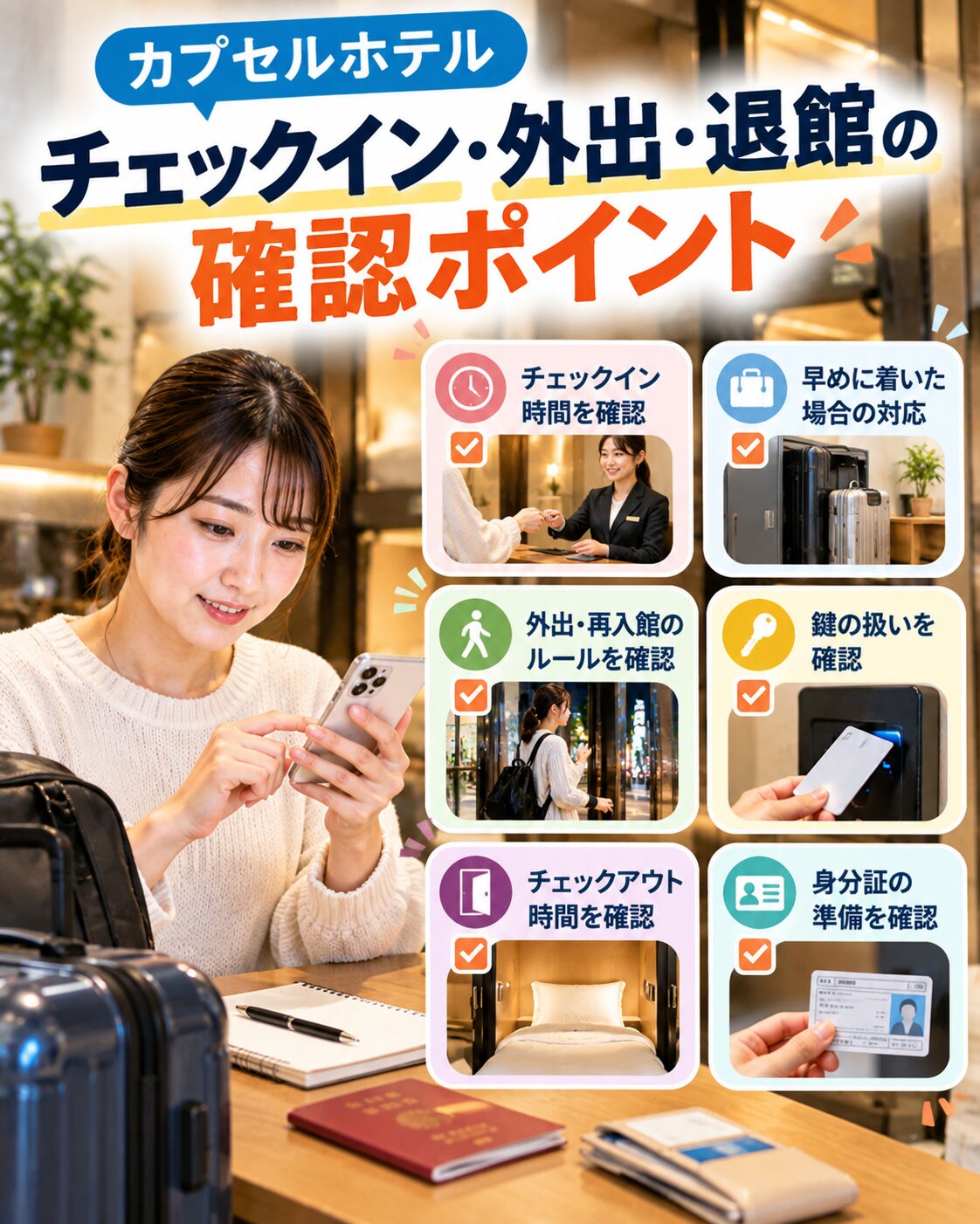 チェックイン・外出・退館の確認ポイント