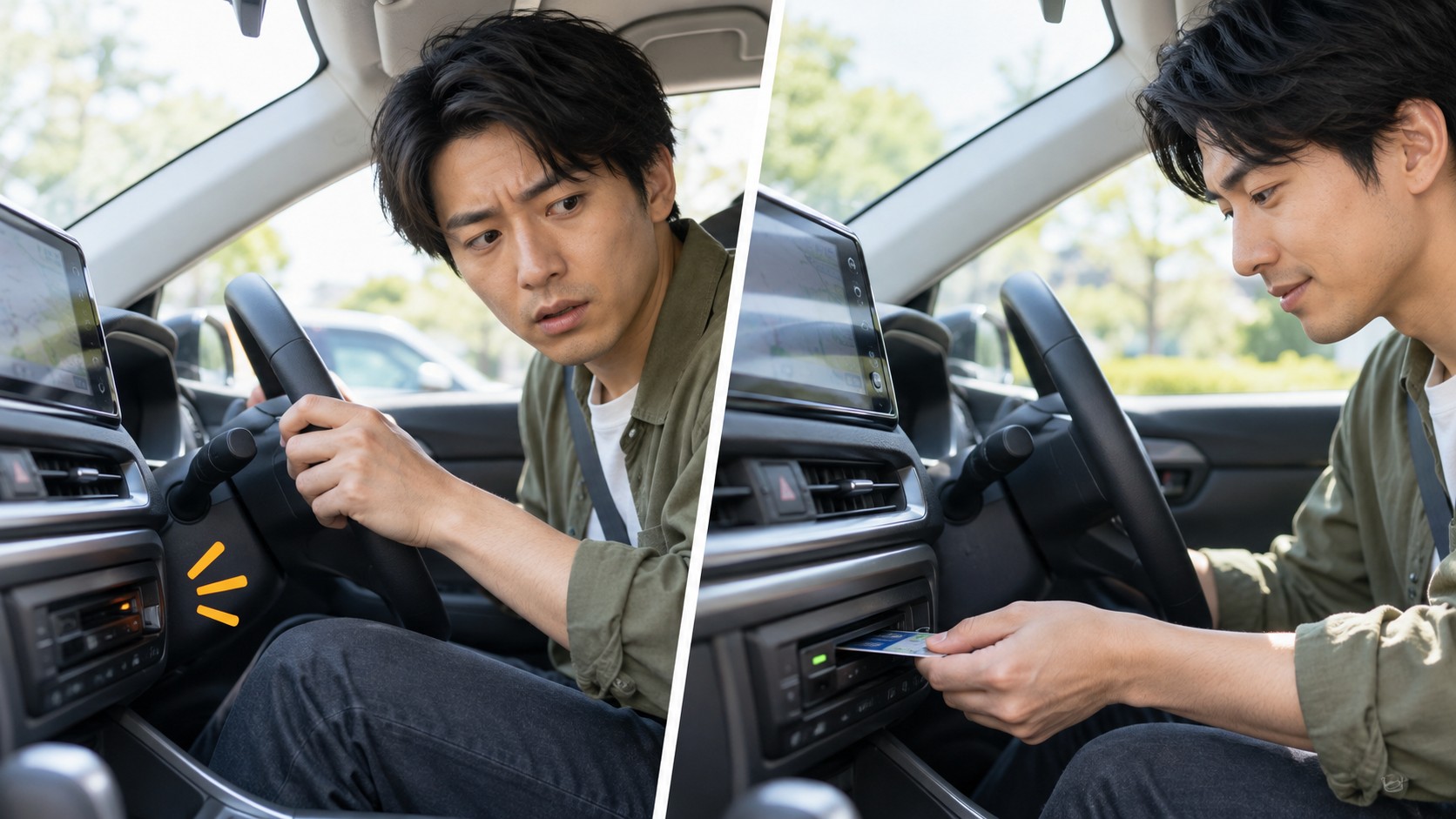 エンジン始動時はカード未挿入を確認