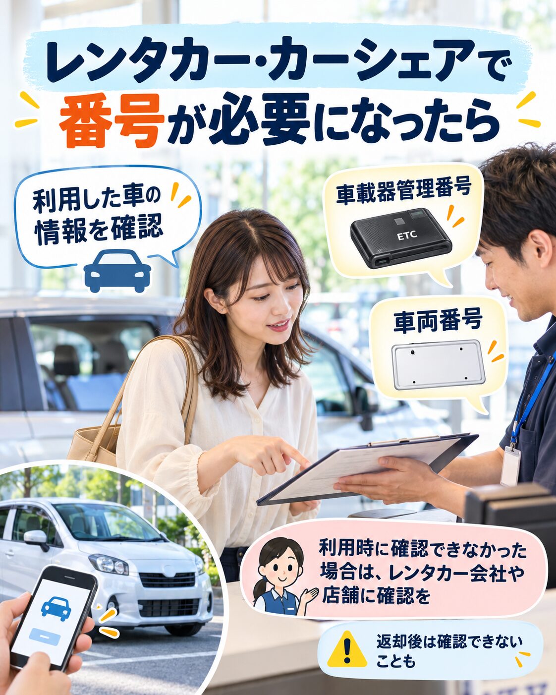 レンタカー・カーシェアで番号が必要になったら