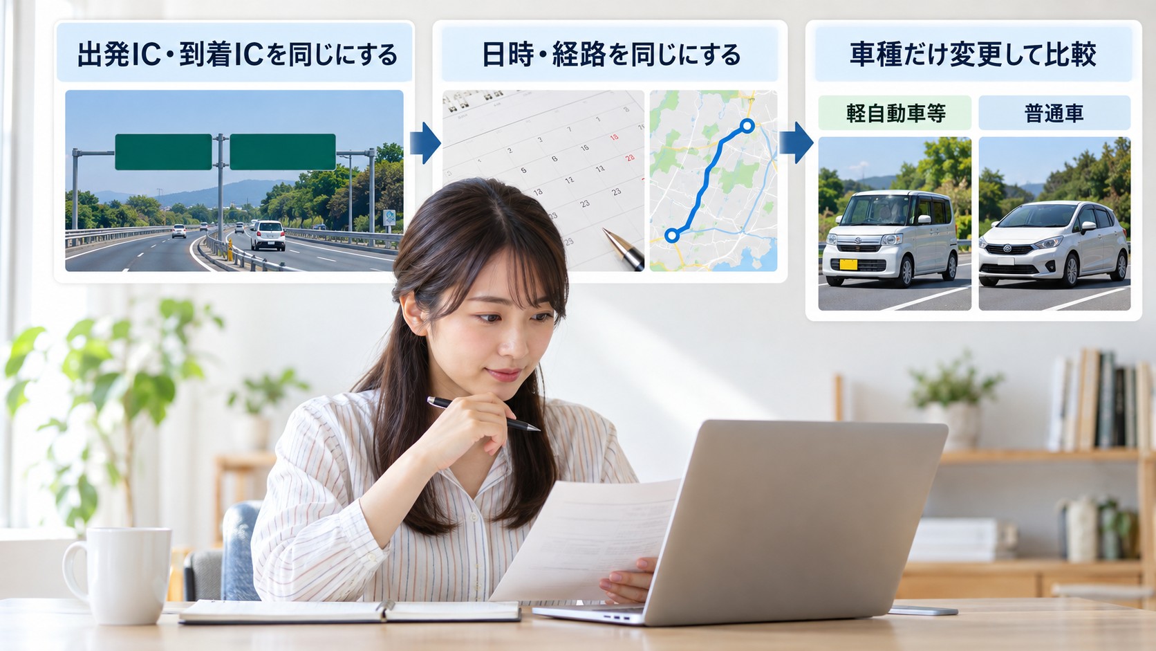 軽自動車と普通車の料金差を調べる