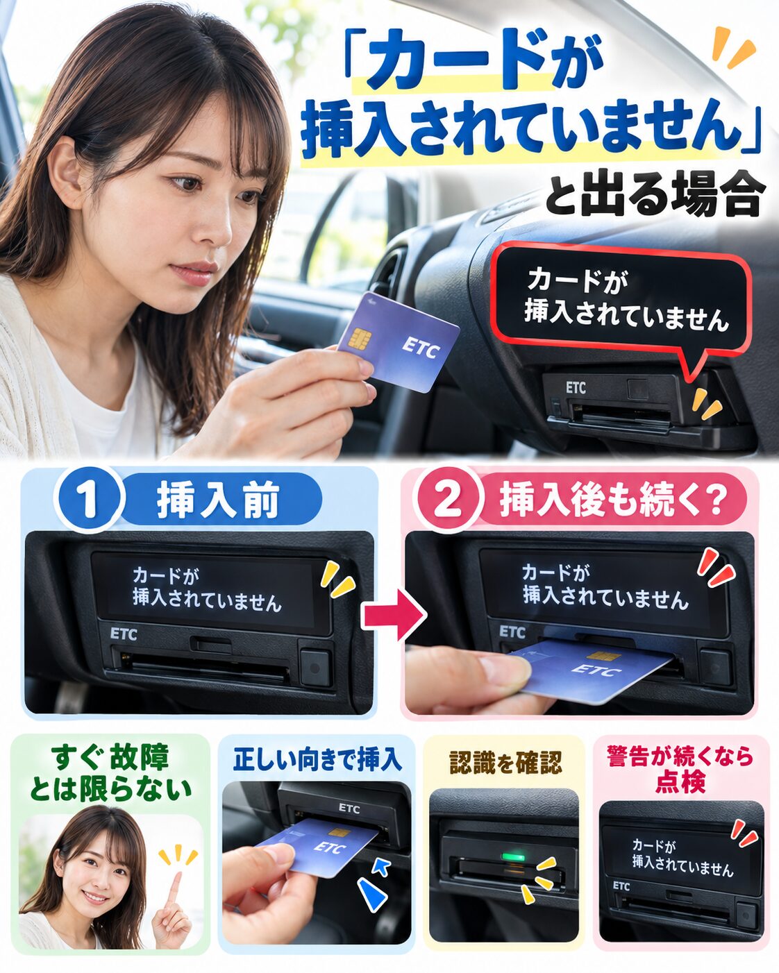 「カードが挿入されていません」と出る場合