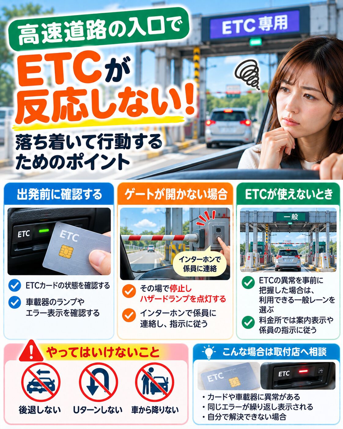 高速道路の入口で反応しなかった場合