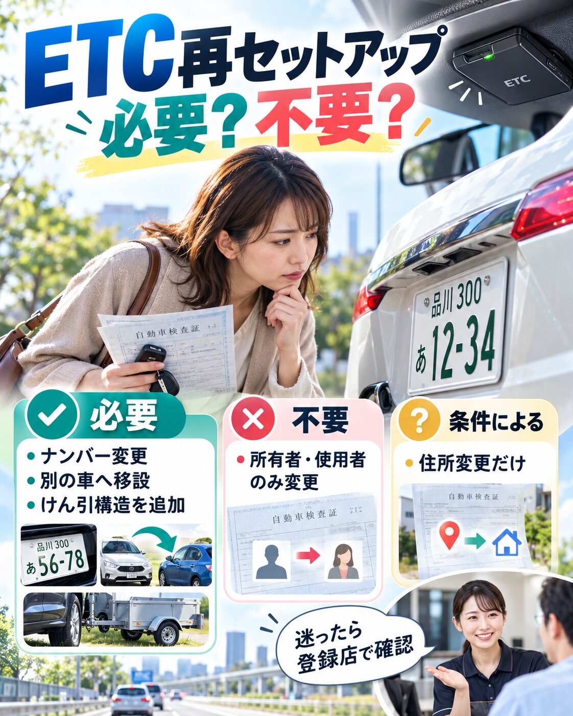 ETC再セットアップが必要な場合と不要な場合