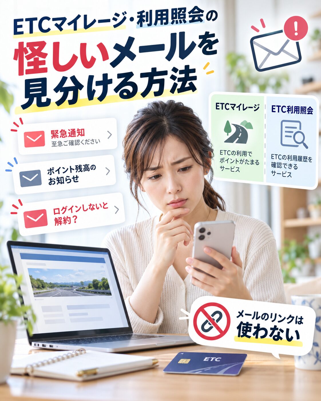 ETCマイレージ・利用照会の怪しいメールを見分ける方法