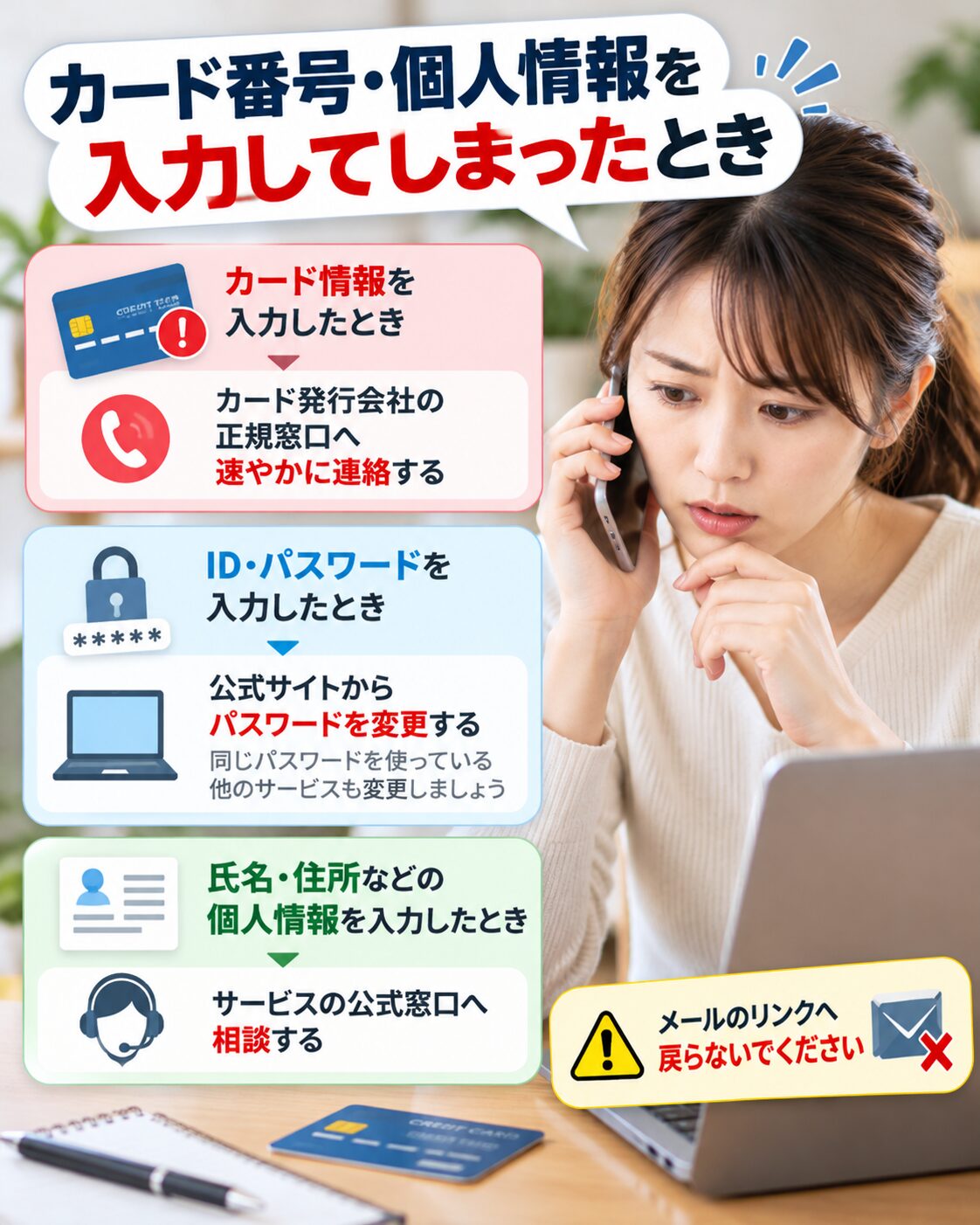 カード番号・個人情報を入力したとき
