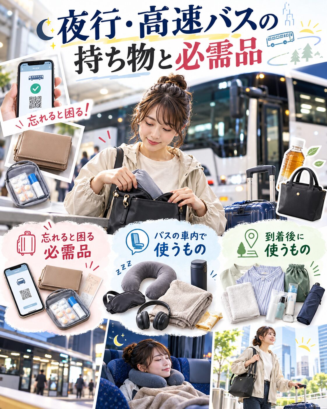 夜行・高速バスの持ち物と必需品