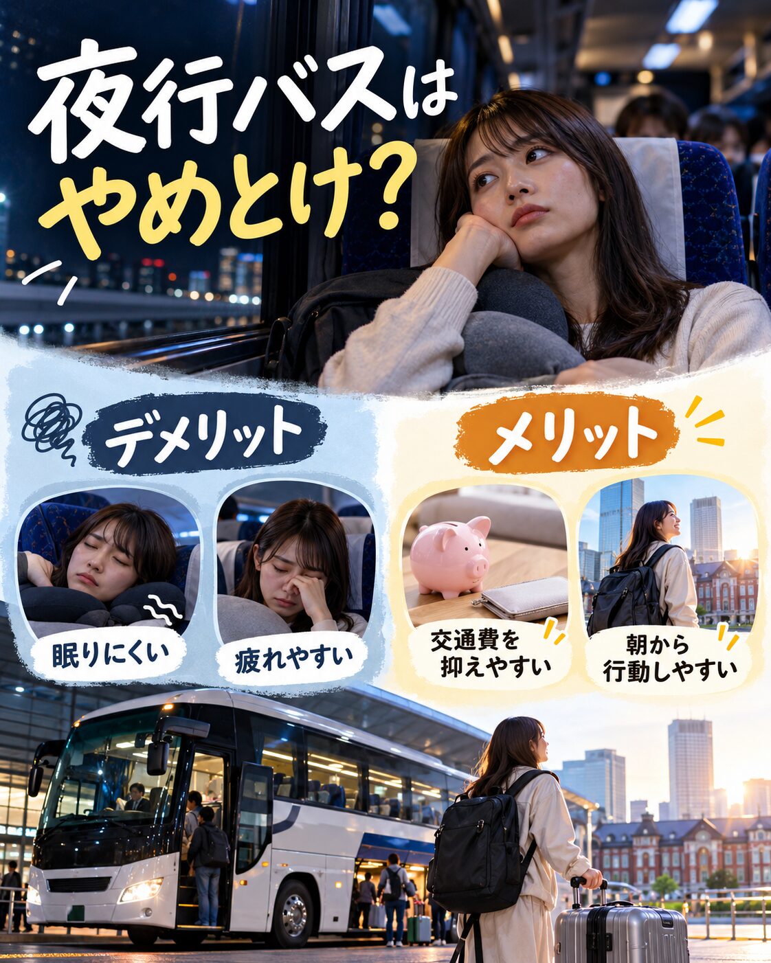 夜行バスはやめとけ?デメリットとメリット