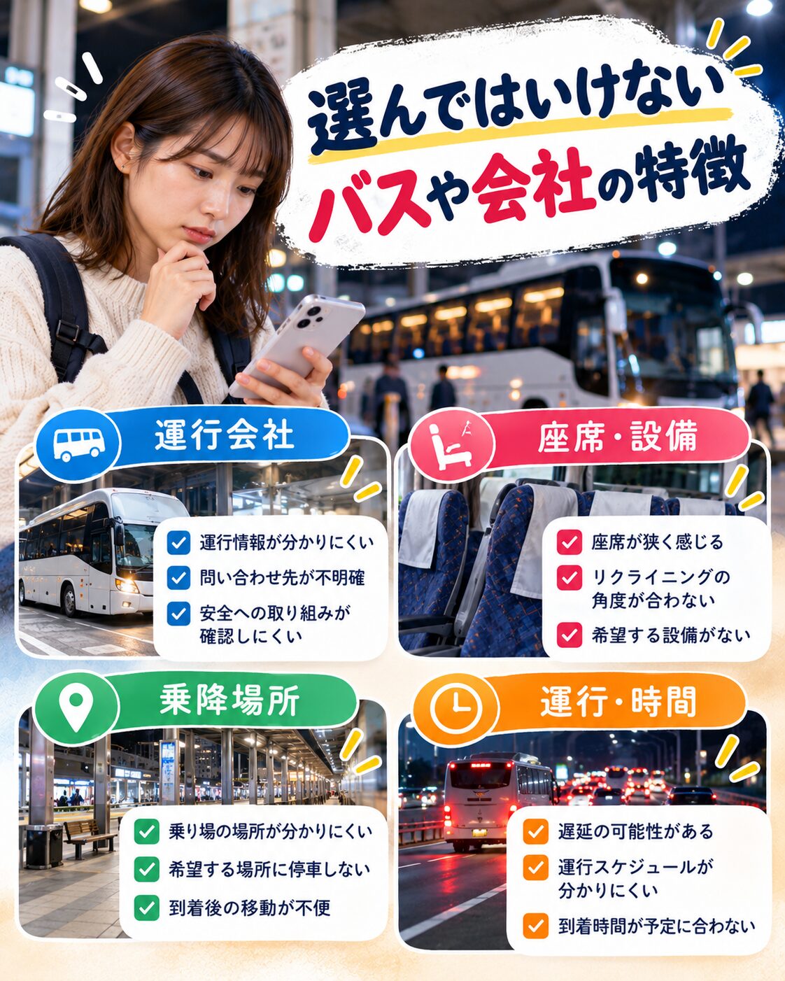 選んではいけないバスや会社の特徴