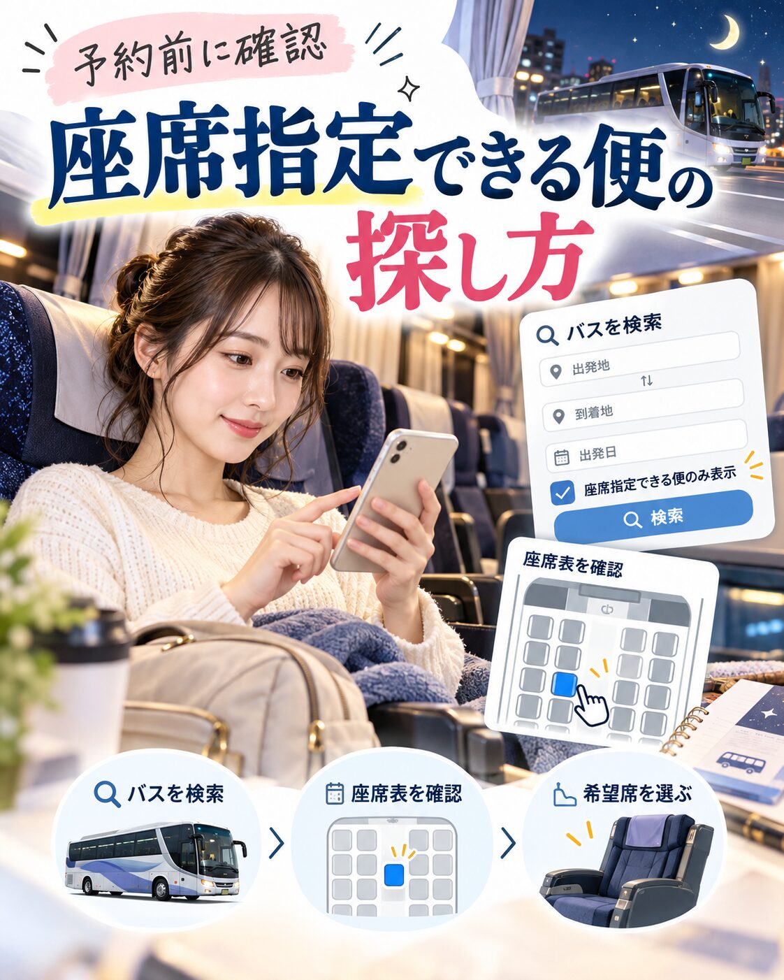 座席指定できる便の探し方