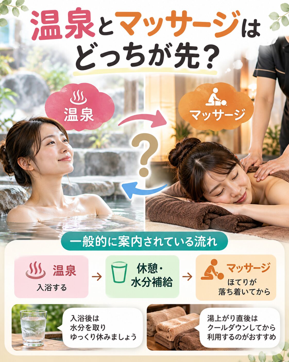 温泉とマッサージはどっちが先?
