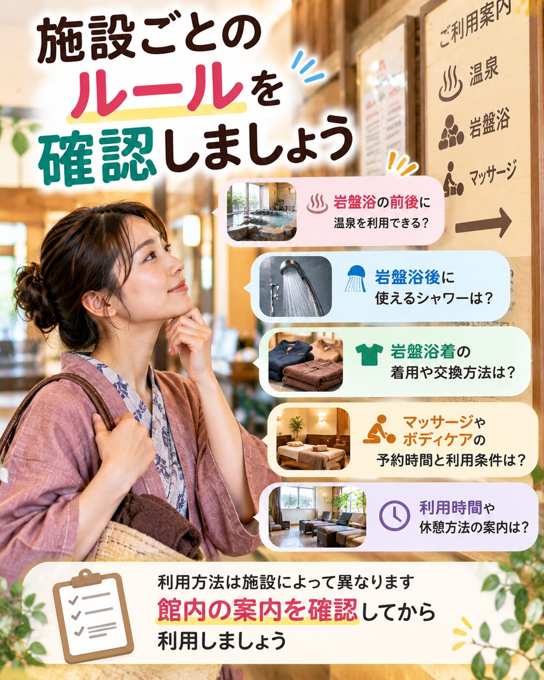 施設ごとのルールを確認する