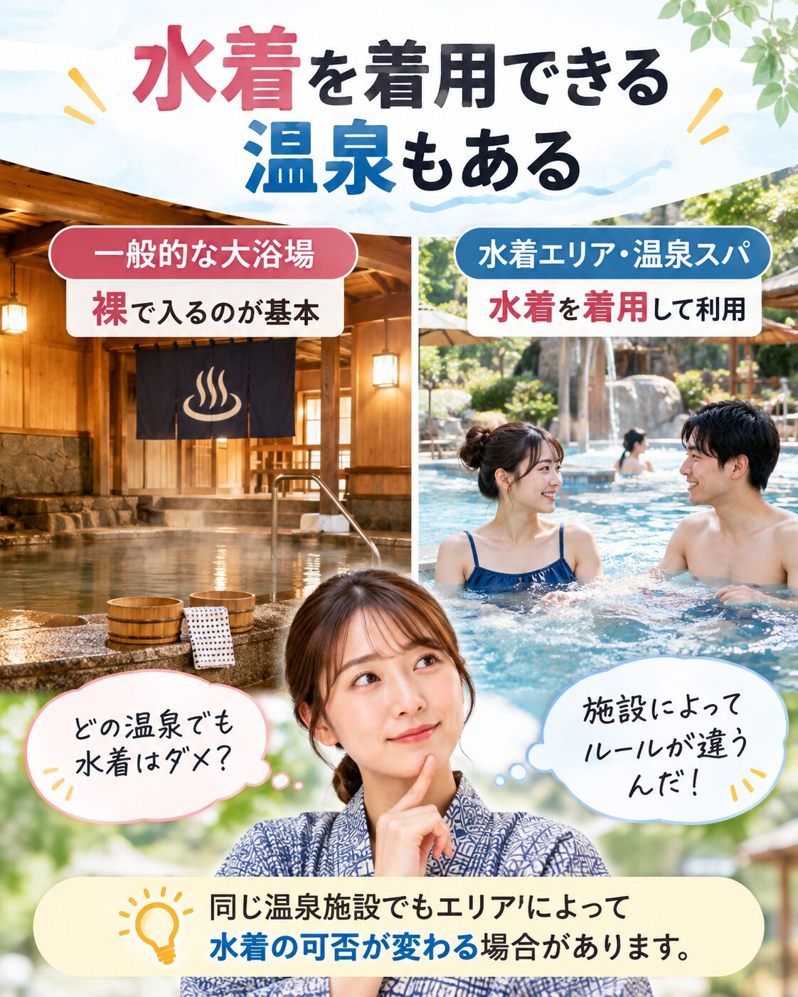 水着を着用できる温泉もある