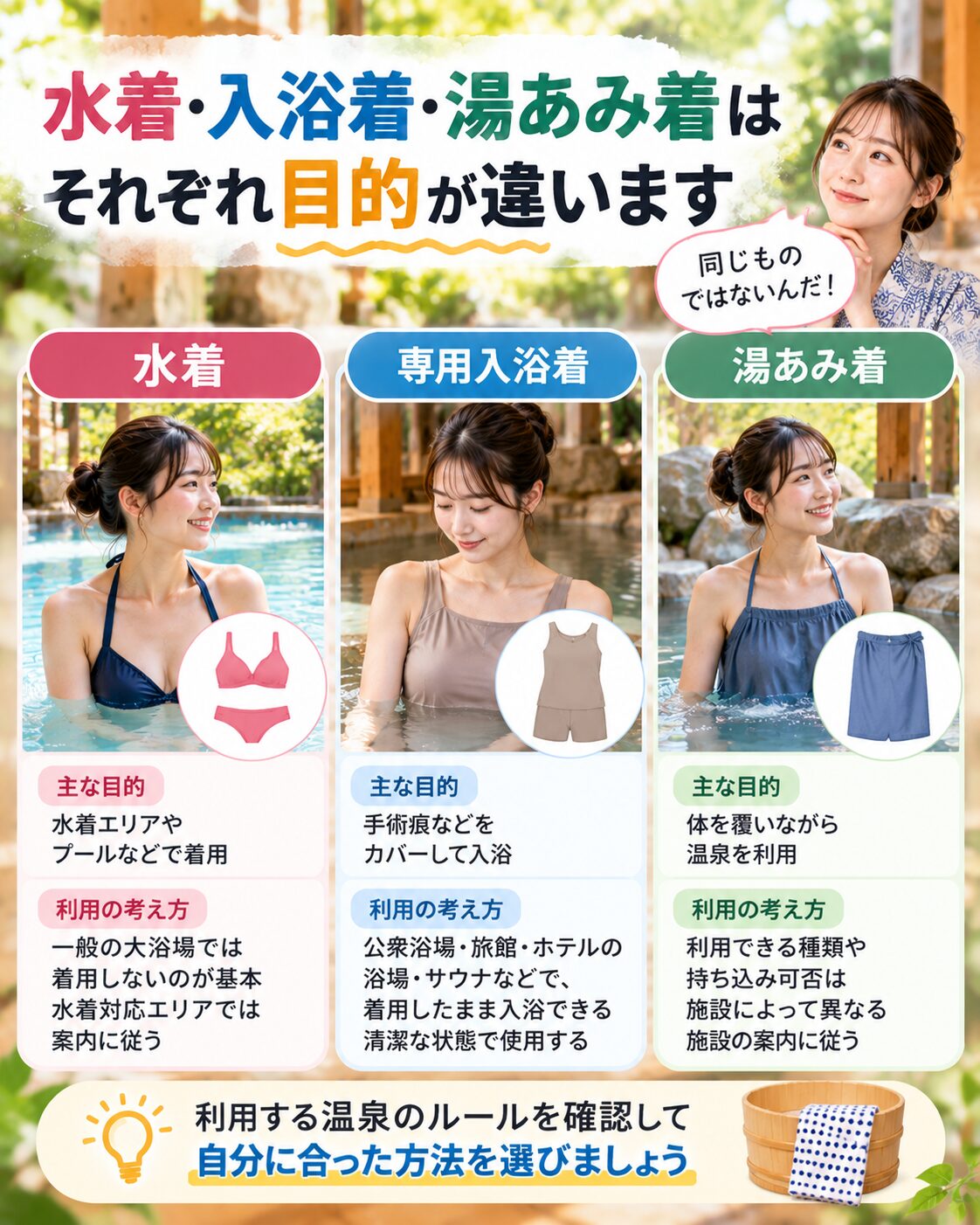 入浴着は普通の水着とは別